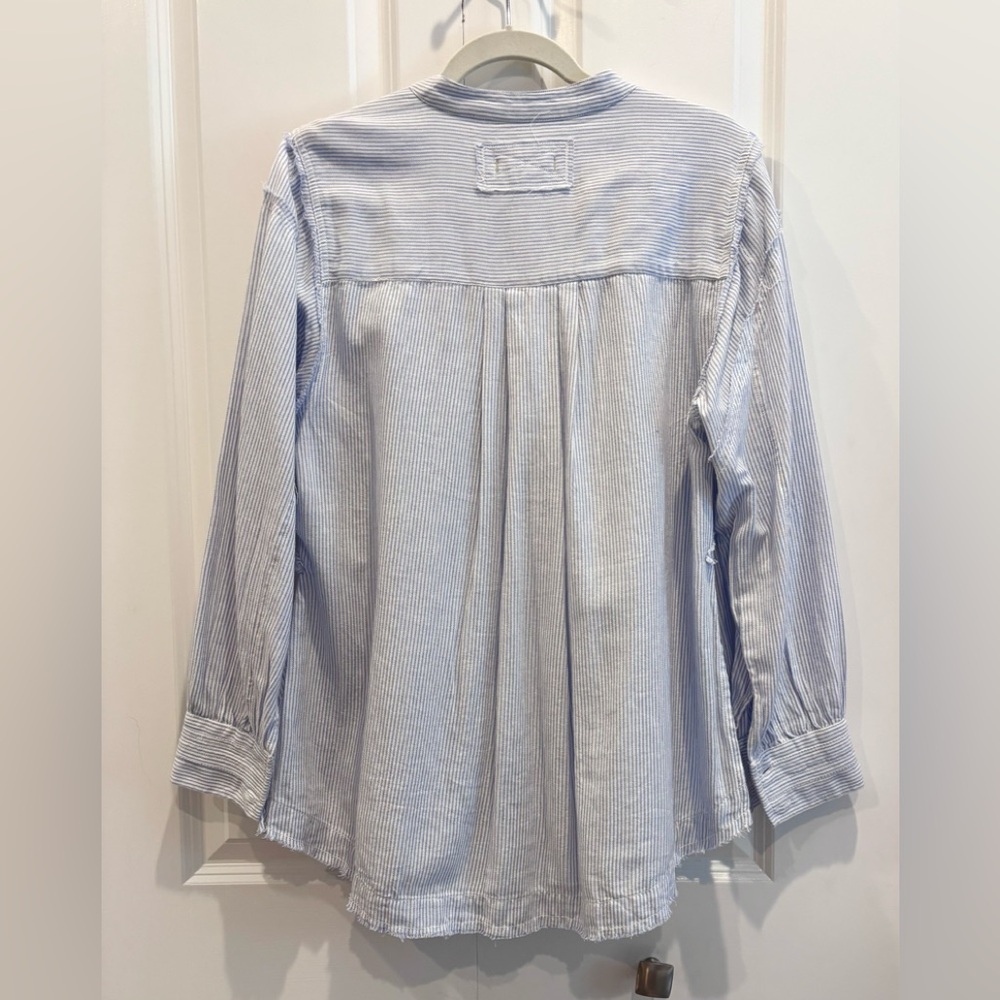 NEW Free People/We the Free Edge Washed Pin Striped Boho Style Shirt - Picture 6 of 6